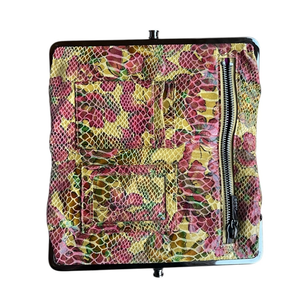 HOBO International Paulette slouchy shoulder bag wallet set yellow floral snake - Picture 4 of 12